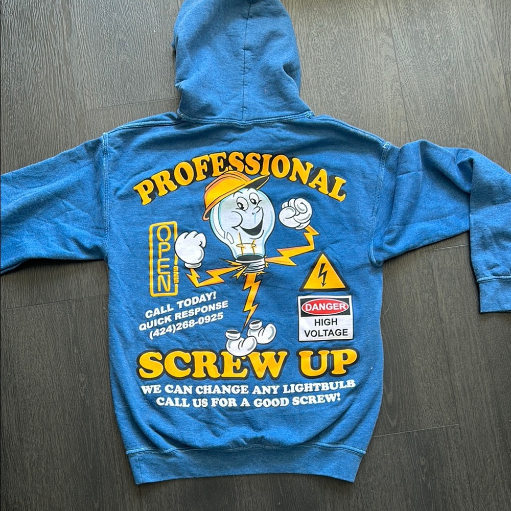 Blue Graphic Crewneck Sweater